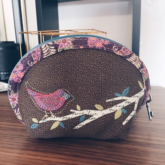 Leather Collage Pouch From Fossil