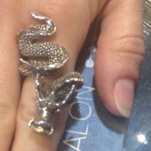 Silver dragon ring