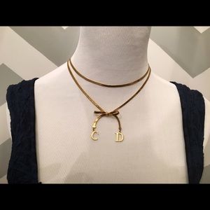 Gold Christian Dior necklace