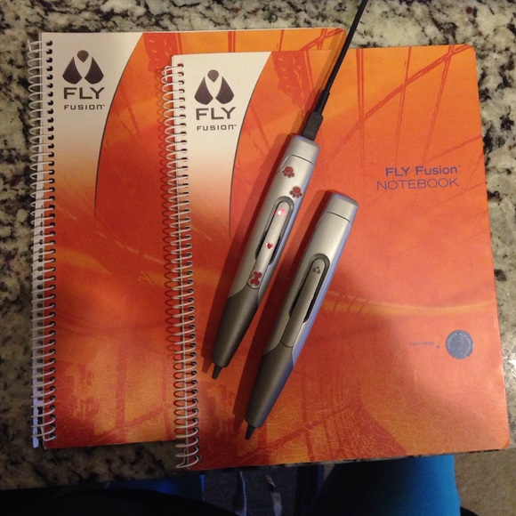 2 fly pens and 2 flu fusion notebooks