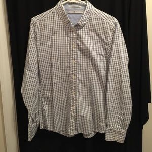 NWOT, Hilfiger, 10, blue & white plaid dress shirt
