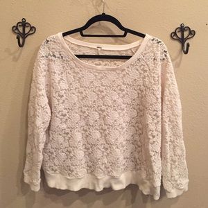 Free People Lace Pull Over Sweater