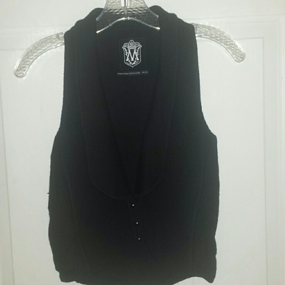 Club Monaco black tuxedo sweater vest