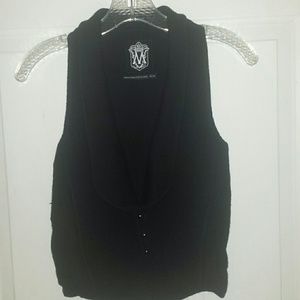Club Monaco black tuxedo sweater vest