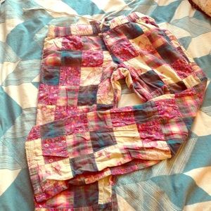 Patchwork pajama pants