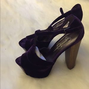 Jessica Simpson suede platform shoes