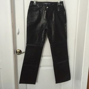 Black leather pants