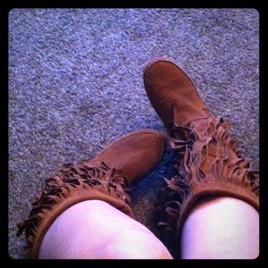 Light brown tribal boots