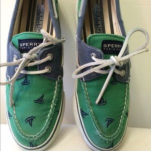 Women's Sperry Shoes blue green size 7