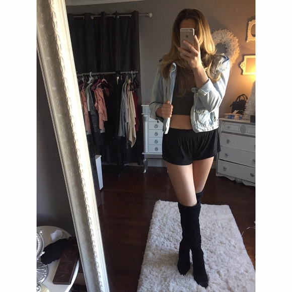 Pants - Faux suede mini shorts