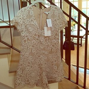 Alexis lace v neck romper