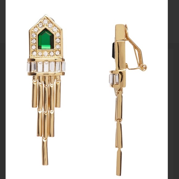 Rachel Zoe Green Fringe Earrings