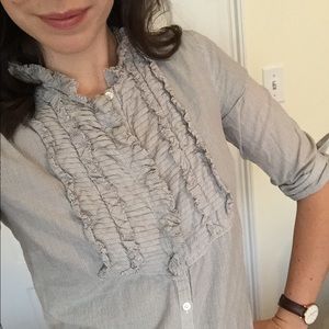 J. Crew Ruffle Button Down