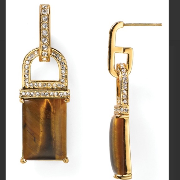 Rachel Zoe Gold Square Drop Earrings
