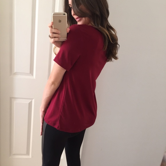 SOLD OUT • Burgundy Cut-Out Dressy Top - Picture 4 of 4