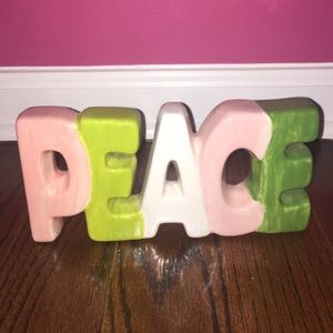 Glass Peace Sign Ceramic Piece