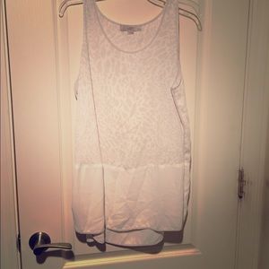 Animal print and white Loft maternity blouse