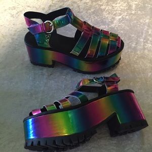 YRU RAINBOW PLATFORM SANDALS