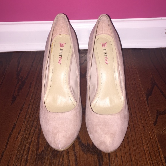 Justfab Nude Suede Pumps