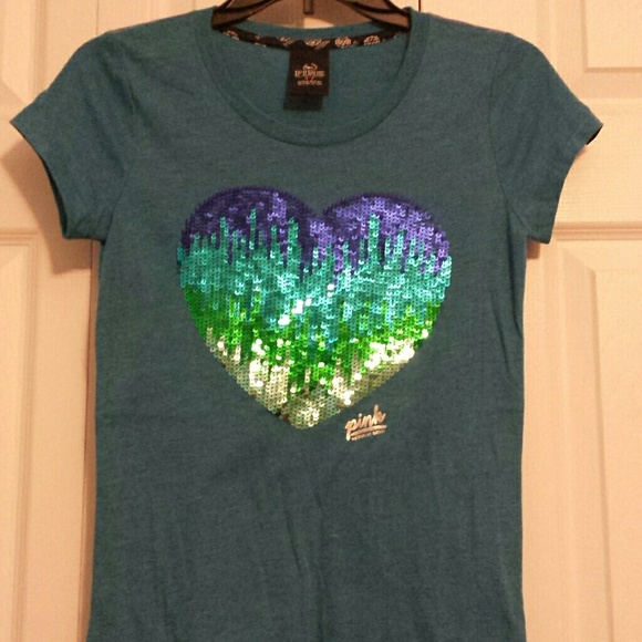 PINK sequin heart shirt