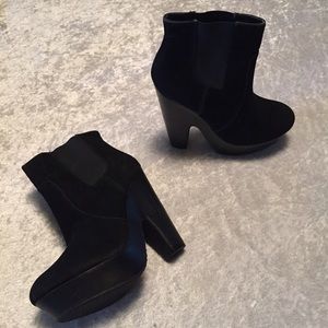 Platform Black Heeled Booties