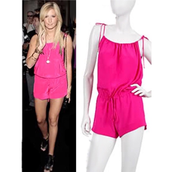 Ramona LaRue Ali Silk Short Jumper in Hot Pink - Picture 1 of 3