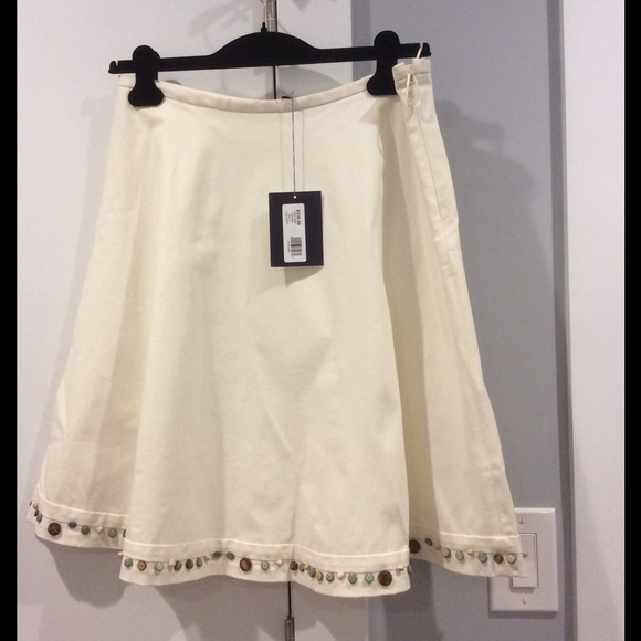 Tocca beaded white skirt.