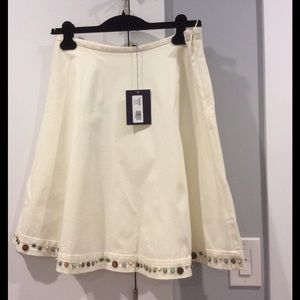 Tocca beaded white skirt.