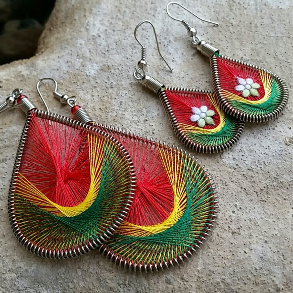 Mother daughter set Peruvian Silk earrings, NEW