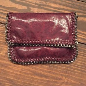 Stella McCartney look alike Burgundy wine clutch