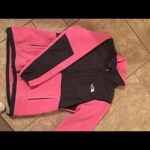 Pink and Grey Northface Fleece jacket