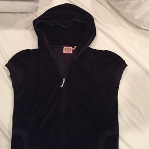 Short Sleeve Juicy Velour Zip Up