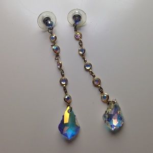 Rainbow crystal drop earrings