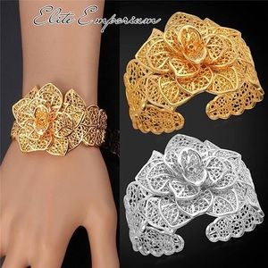 Gold Plated Or Platinum Flower Cuff Brand New