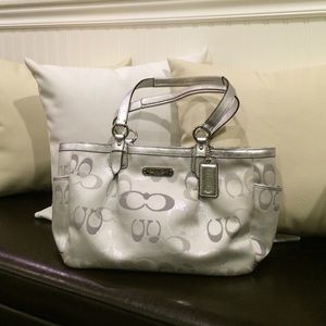 Large Silver Coach Bag