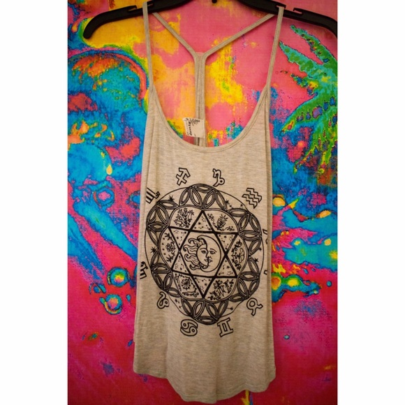 Hyssop Tops - horoscope tank top with a racer back