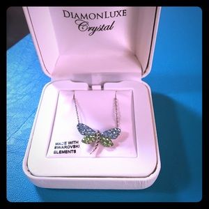 Dragon fly Swarovski element necklace new in box