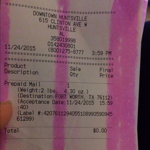Receipt of trade!