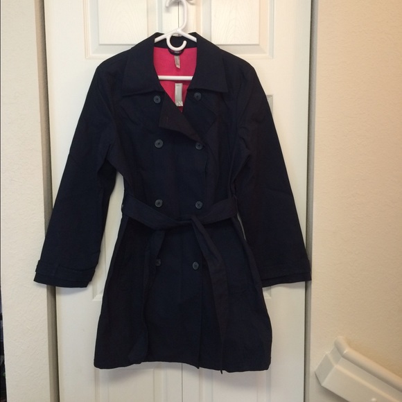 Navy blue rain trench
