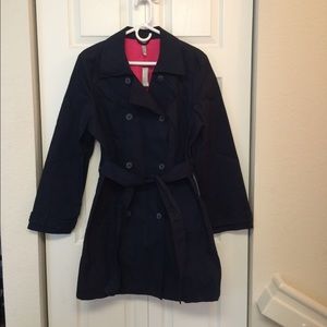 Navy blue rain trench