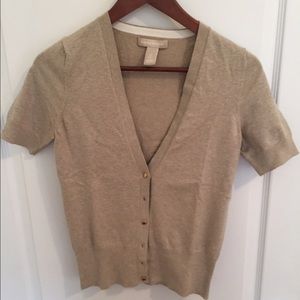 Banana Republic Short Sleeve Cardi w Gold Buttons