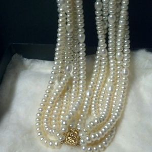 6 strand torsade $150...5-8 km.  White cultured.