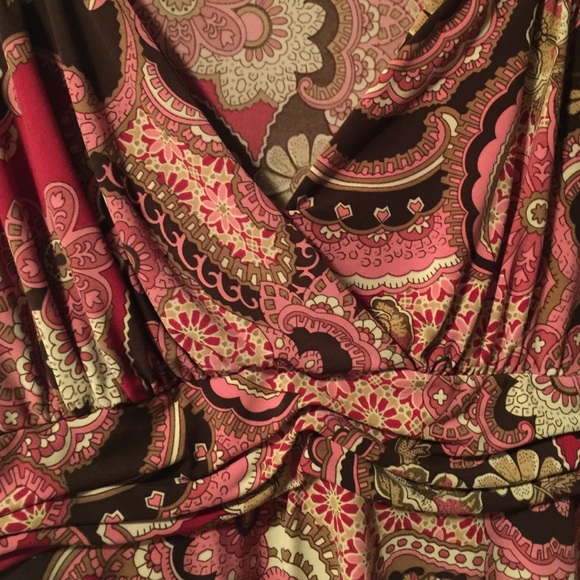 Pink/Brown Printed Multi-Color Tunic - Picture 2 of 3