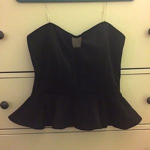 Strapless Peplum Top
