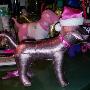 Christmas Metal pink PINK plush dog