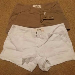 Tan and white shorts