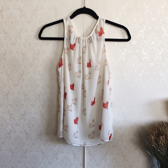 Zara Cat Printed Blouse