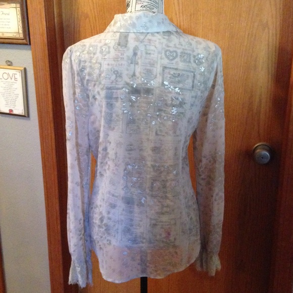 Sheer long sleeve blouse - Picture 3 of 4