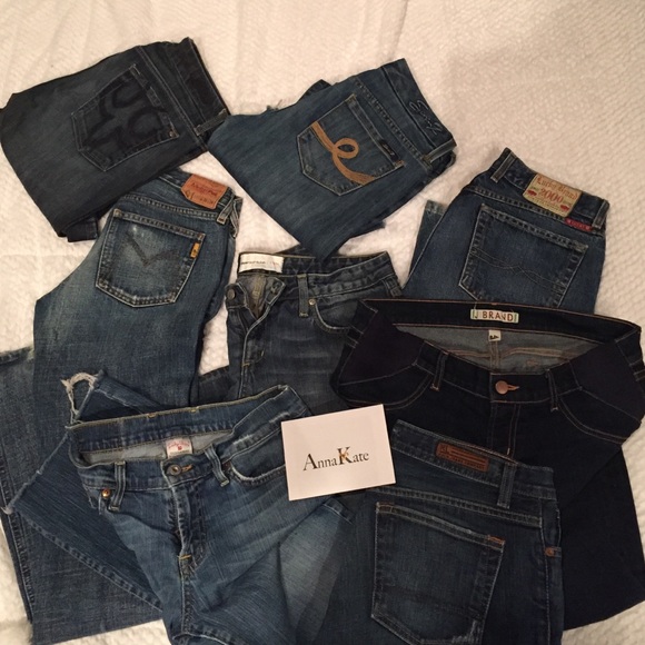 Lot of 8 jeans..RL, Lucky,7, paper,melting, dpd,j