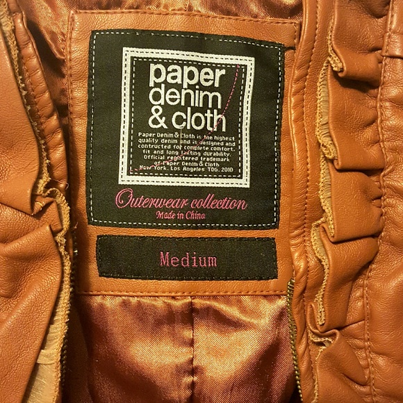 NWT Paper Denim & Cloth Cognac Coat Jacket Blazer - Picture 2 of 3